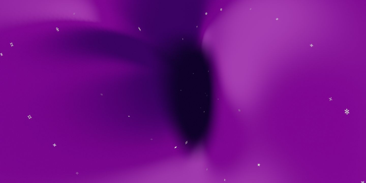 Purple folds drawing stars into an opening.